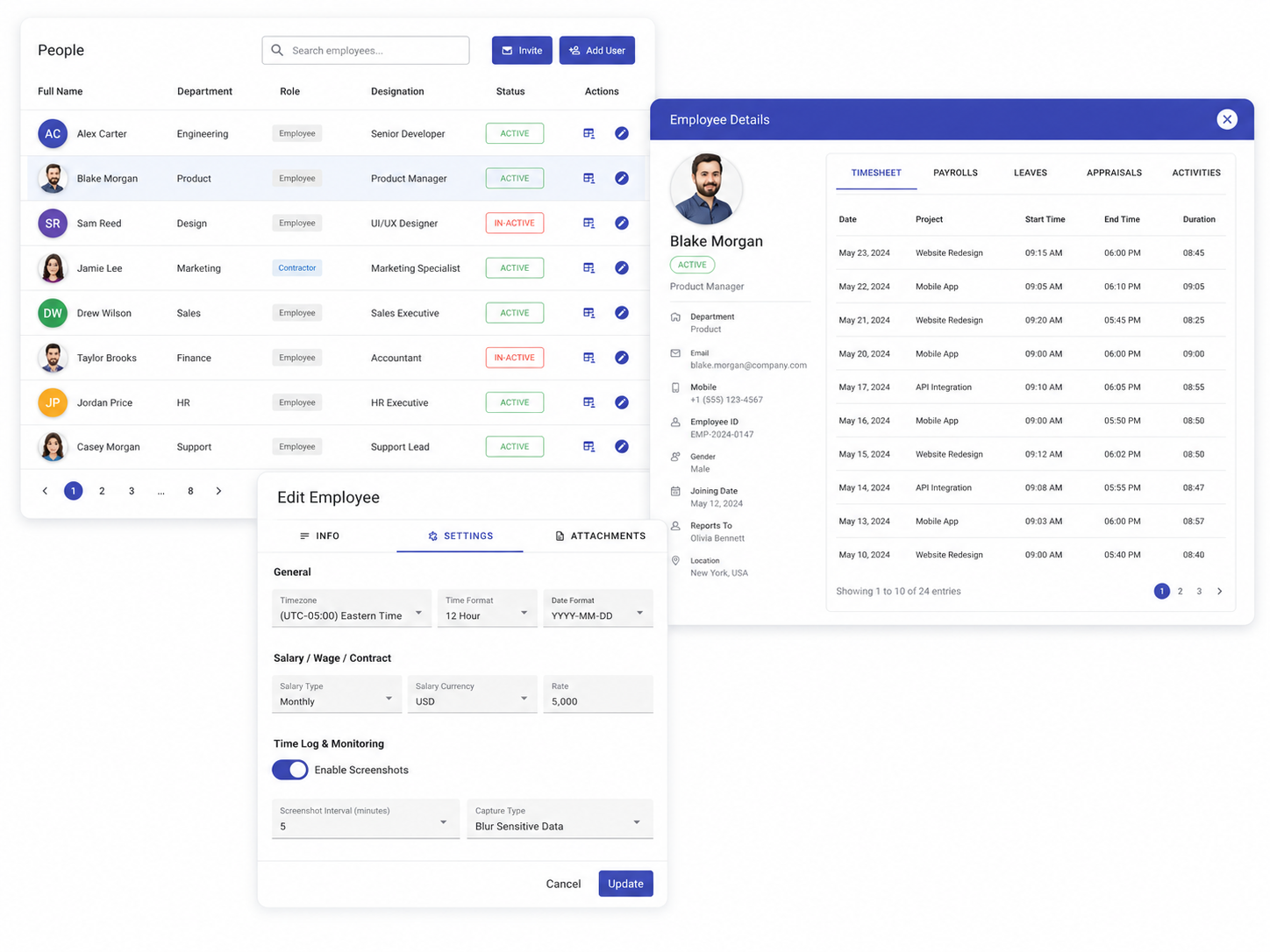 SUITE1 employee directory and HR management
