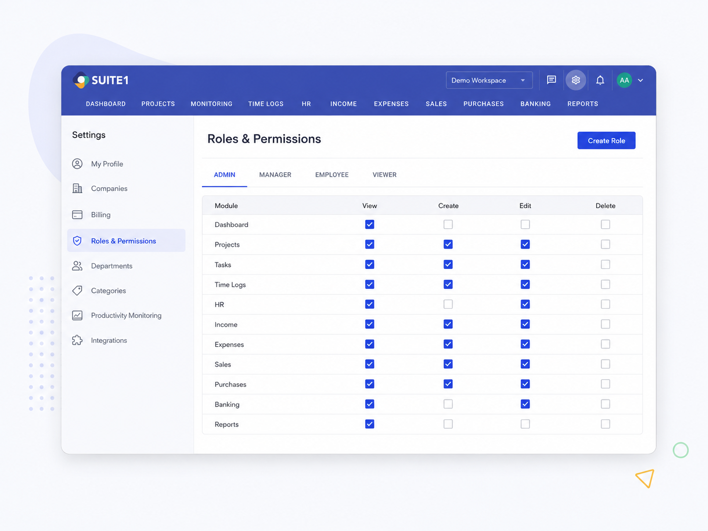SUITE1 Roles & Permissions