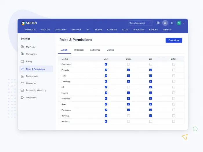 SUITE1 Roles & Permissions